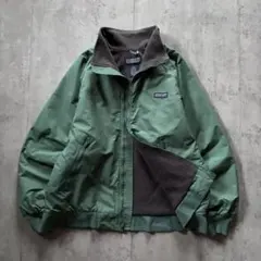 古着 LAND’S END ウォームアップジャケット パッチロゴ M 緑