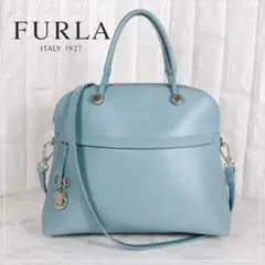 FURLA フルラ パイパー M ドーム 2way ショルダーバッグ 水色