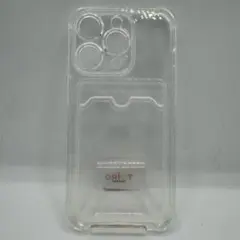 iPhone14Pro クリア カード収納 ソフト スケルトン 耐衝撃 シンプル