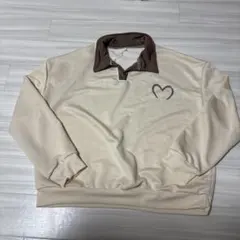 【新品未使用】RadSept 襟付き配色スウェット トレーナーハート刺繍 韓国風のサムネイル