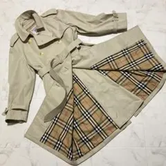 美品 バーバリー トレンチコート ノバチェック 白タグ M相当