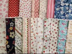 大容量生地セット　水玉　ドット　いちご　チェリー　ハンドメイド