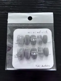 【大人の色合い】グレー系 ネイルチップセットM