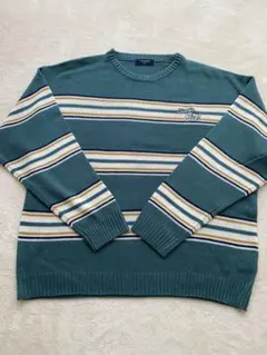 BACK NUMBER ストライプニットセーター Lサイズ