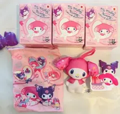 未使用☆ハッピーセット　マイメロディ& クロミ 巾着&マルチスタンド&マスコット