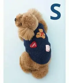 ジェラートピケ「CAT＆DOG」ベビモコベアサガラ刺繍プルオーバー（S)ネイビー