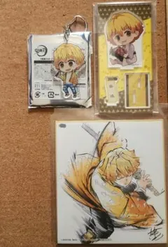 我妻善逸　色紙　アクリルスタンド　アクリルキーホルダー　劇場版入場者特典特製