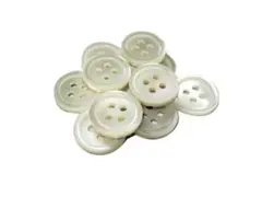 手芸釦 天然貝釦 高瀬貝 四つ穴ボタン（13mm 10個入り）to013-to