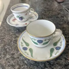 【希少】リチャードジノリ グリーンコック　スクエア　皿　金彩　花　四角　鳥 Richard Ginori リチャードジノリ コック(鶏) カップソーサー