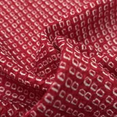 絞り はぎれ 831 古布 アンティーク 着物 生地　布　ハギレ 絹　布地 赤