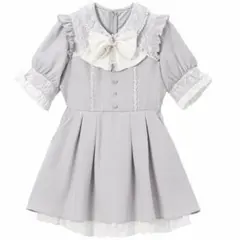 an mille 裾プリーツミニワンピース グレー - メルカリ