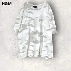 エイチアンドエム　迷彩柄　半袖Tシャツ　カモフラージュ　XL コットン100%