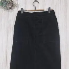 ☆グローバルワーク(M) ブラック コーデュロイ タイトスカート 綿100