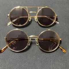 T.G.C.跳ね上げ式 ラウンド サングラス ジョン・レノンモデルの2点セット