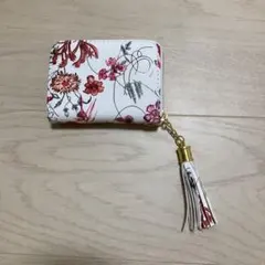 未使用品　fifth ヴィンテージフラワープリントミニ財布 ホワイトレッド