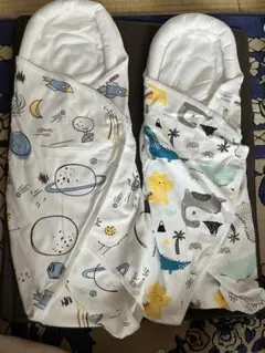 おくるみ ブランケット 2枚セット 宇宙 恐竜柄　lasoll