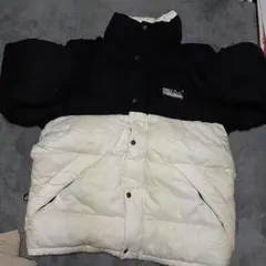 (36)FIRST DOWN ダウンジャケット L 黒・白