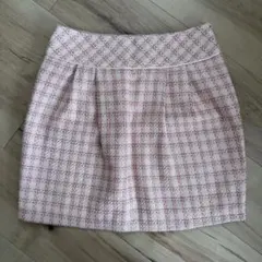 Honeys ピンクと白のチェック タイトスカート