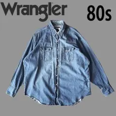 ★USA製 木村拓哉 80s ラングラー デニム ウエスタン ダンガリー シャツ