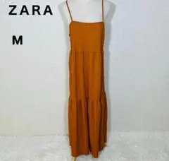 ZARA ザラ ティアードキャミワンピース オレンジ M キャミソールワンピース