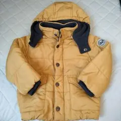 プティマイン フード付き中綿コート マスタード90