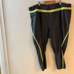 希少✨ジャージ 反射素材 黒 黄緑 スパッツ 大きめサイズ　ウエスト100超