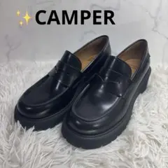 美品 カンペール テルマ ボリュームソール レザー ローファー パンプス