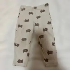 クマ柄ベージュレギンス、スパッツ