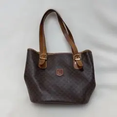 【中古】CELINE バケツ型　マカダムトートバッグ　バケットバッグ