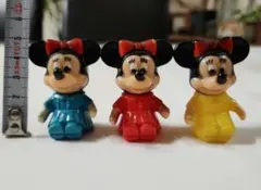 ヴィンテージ　希少　ミニーマウス ソフビ 3体セット