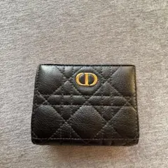 Dior Hibiscus ウォレット カロ ブラック 三つ折り財布 - メルカリ