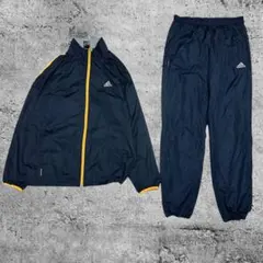 アディダス ナイロンジャケット セットアップ ドローコード 裏起毛 y2k L