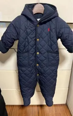 ラルフローレン　キルティングロンパース　アウター　6M ネイビー