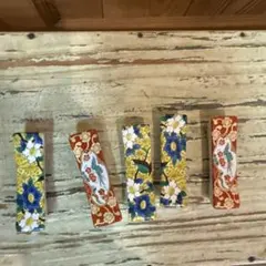 陶器製 箸置き5個セット 花柄