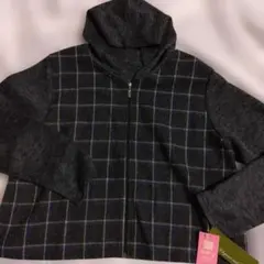 D*s様 ✨ダークグレー チェック柄 フード付きジャケット✨