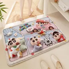 クレヨンしんちゃん ふわふわ立体マット ラグ バスマット 玄関マット かわいい