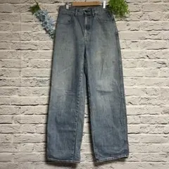 【超美品】ユニクロ ワイドストレート デニム 淡色 綿100 26インチ