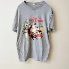 サンタの ワークショップ Tシャツ Sサイズ グレー カジュアルに！