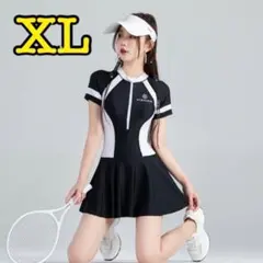 フィットネス水着【XL】 ワンピース B 体型カバー 露出控えめ オトナ女子o