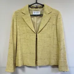 【SCAPA】 イタリア製生地　ジャケット ショート丈　イエロー　Sサイズのサムネイル
