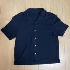H&M ダークブルー 半袖シャツ Mサイズ