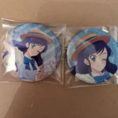 アイカツ！グリッター缶バッジ 霧矢あおい カントリーワンピースver.