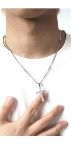 ステンレス クロスネックレス 50cm