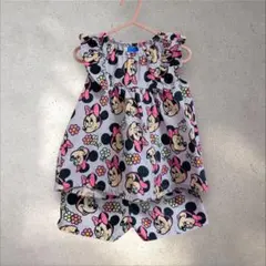 しまむら ディズニー ミニーマウス総柄セットアップ100レトロ