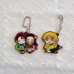 【鬼滅の刃】ばんちょうこう ラバーストラップ 竈門炭治郎＆竈門禰豆子 我妻善逸