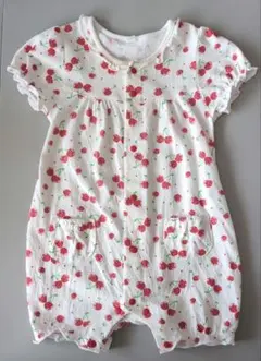 さくらんぼ柄半袖ロンパース 80cm