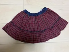 familiar ファミリア リバーシブルスカート 赤チェック　80cm