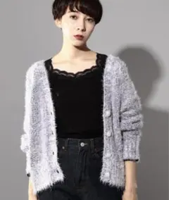 PAGEBOY￤MIXシャギーVカーディガン