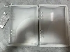 ②ダイソー A5 6リングファイル グレー　シール帳 バインダー 2セット