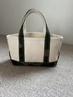 L.L Bean トートバッグ ミニ(白×カモフラ柄)